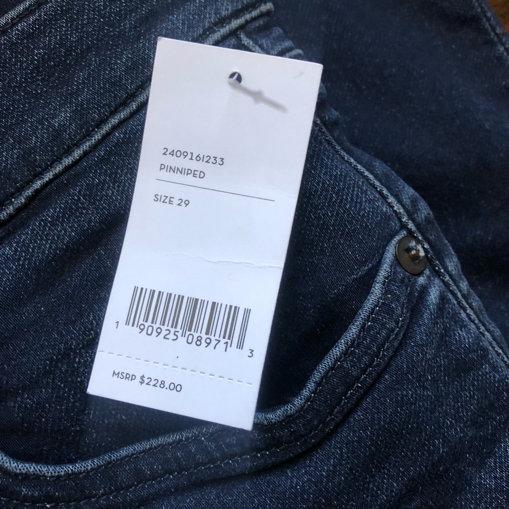 J Brand Kane Pinniped Blue French Terry Straight Fit Jeans Size 29"x32" NWT - Picture 2 of 13
